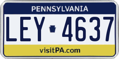 PA license plate LEY4637