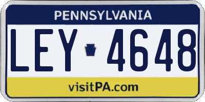 PA license plate LEY4648
