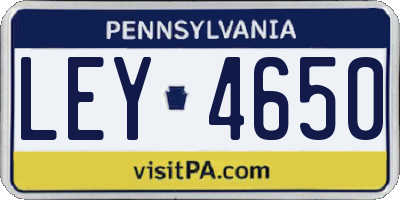 PA license plate LEY4650