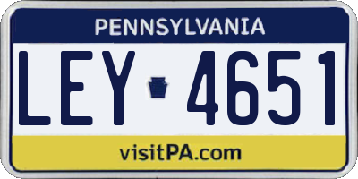 PA license plate LEY4651