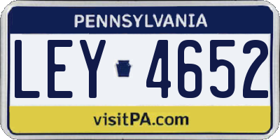PA license plate LEY4652