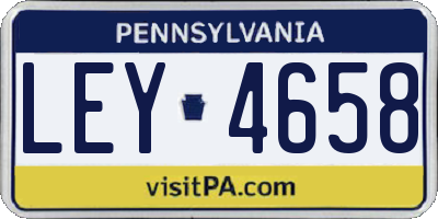 PA license plate LEY4658