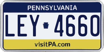 PA license plate LEY4660