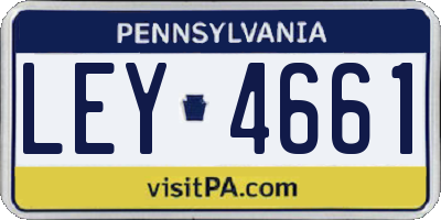 PA license plate LEY4661