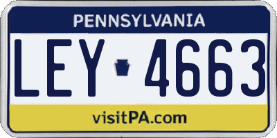 PA license plate LEY4663