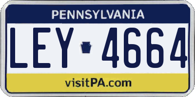 PA license plate LEY4664