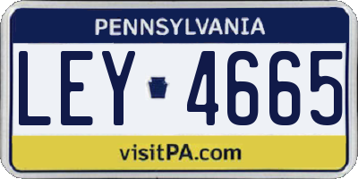 PA license plate LEY4665