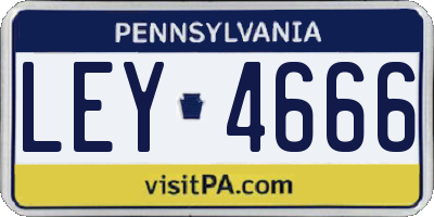 PA license plate LEY4666