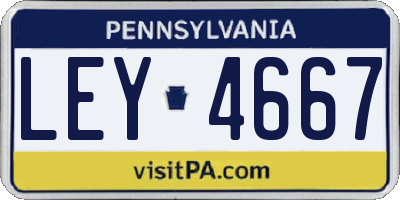 PA license plate LEY4667