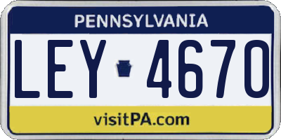 PA license plate LEY4670