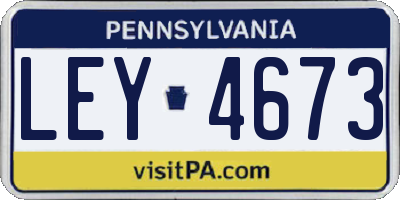 PA license plate LEY4673