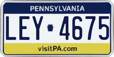 PA license plate LEY4675