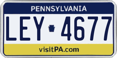 PA license plate LEY4677