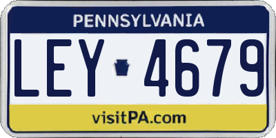 PA license plate LEY4679