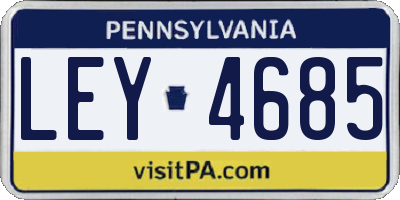 PA license plate LEY4685