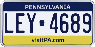 PA license plate LEY4689