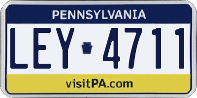 PA license plate LEY4711