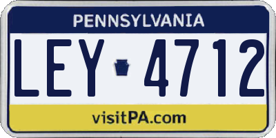 PA license plate LEY4712