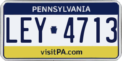 PA license plate LEY4713