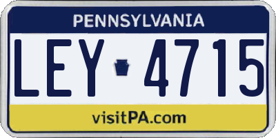 PA license plate LEY4715