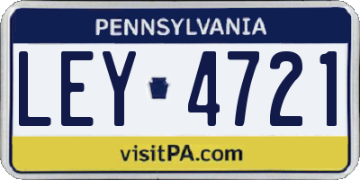 PA license plate LEY4721