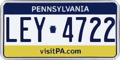 PA license plate LEY4722