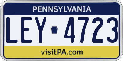 PA license plate LEY4723