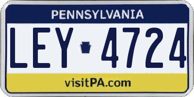 PA license plate LEY4724