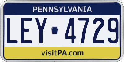 PA license plate LEY4729