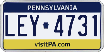 PA license plate LEY4731