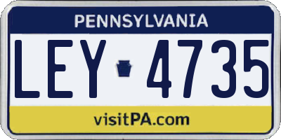 PA license plate LEY4735