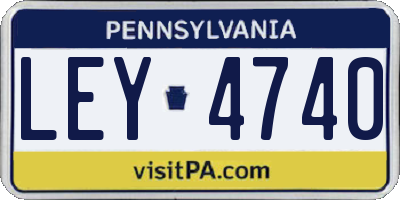 PA license plate LEY4740