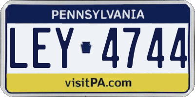 PA license plate LEY4744