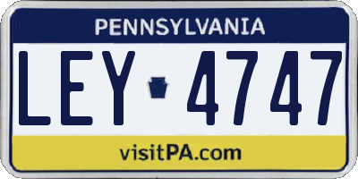 PA license plate LEY4747
