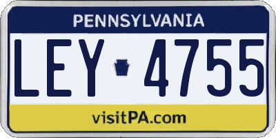 PA license plate LEY4755