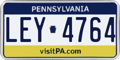 PA license plate LEY4764