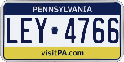 PA license plate LEY4766