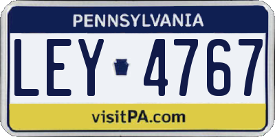 PA license plate LEY4767