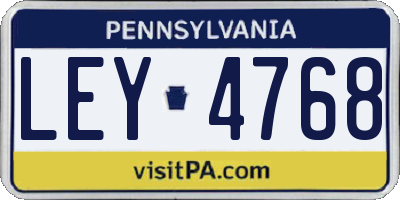 PA license plate LEY4768