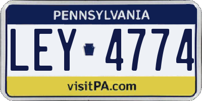 PA license plate LEY4774