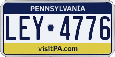 PA license plate LEY4776
