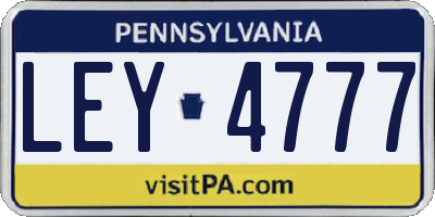 PA license plate LEY4777