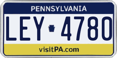 PA license plate LEY4780