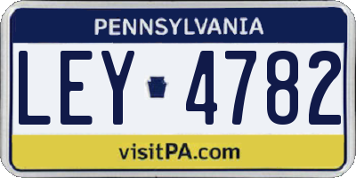 PA license plate LEY4782