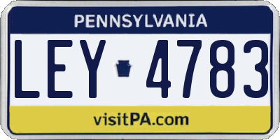 PA license plate LEY4783