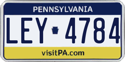 PA license plate LEY4784