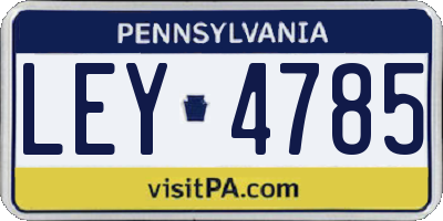 PA license plate LEY4785