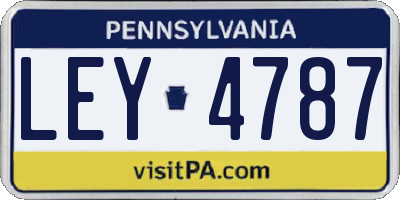 PA license plate LEY4787