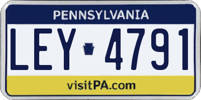 PA license plate LEY4791