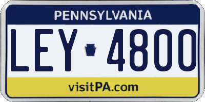 PA license plate LEY4800